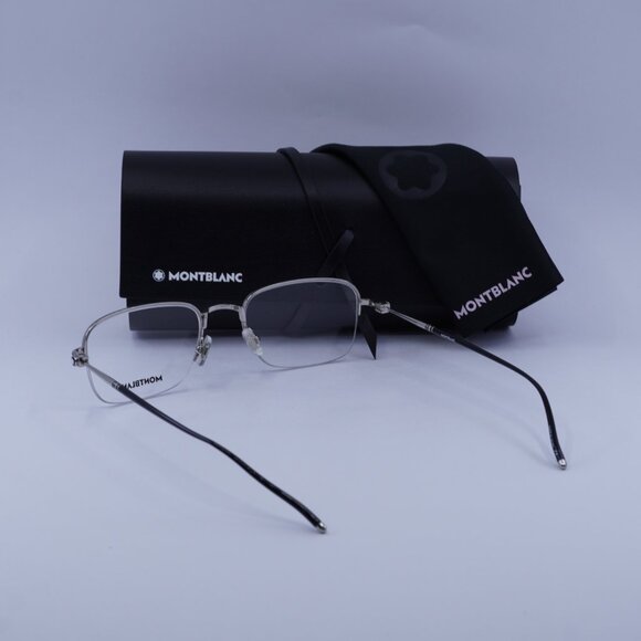 Montblanc MB0131O 001 Rectangle Eyeglasses 52mm – Silver/Black - Picture 10 of 10